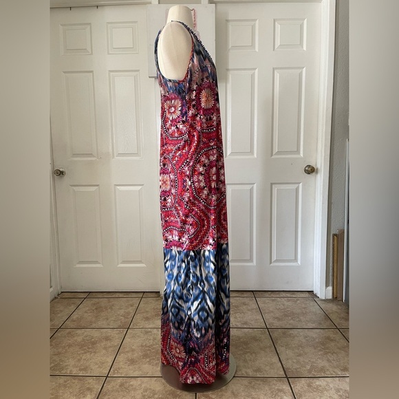 Alberto Makali Beaded Chain Printed Maxi Dress Size M - Picture 5 of 8